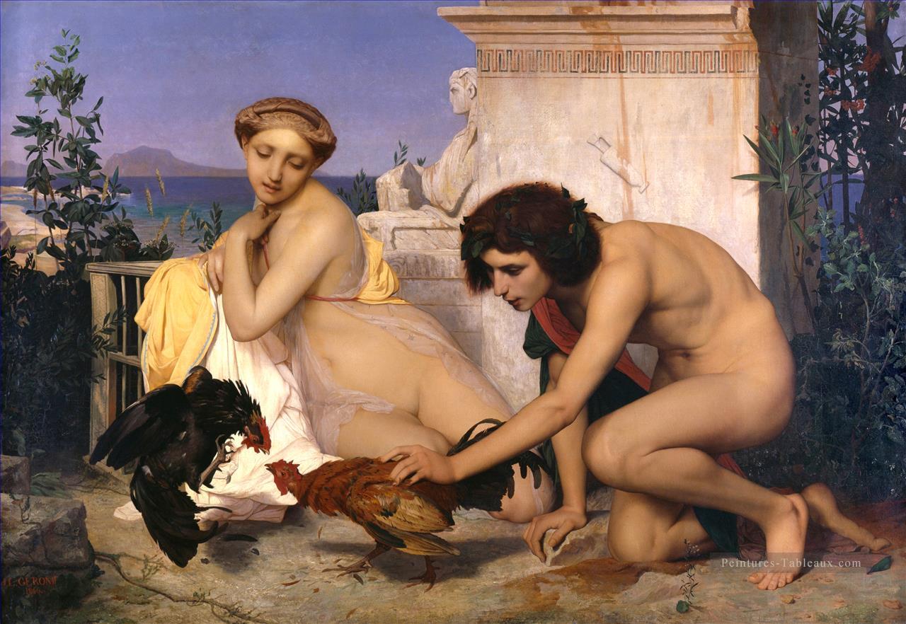 Le Cock Fight Grec orientalisme Jean Léon Gérôme Peintures à l'huile